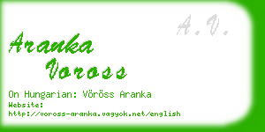aranka voross business card