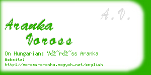 aranka voross business card